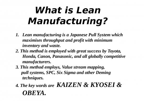 Manufacturing Ppt 82448 | Kaizen Kyosei And Obeya