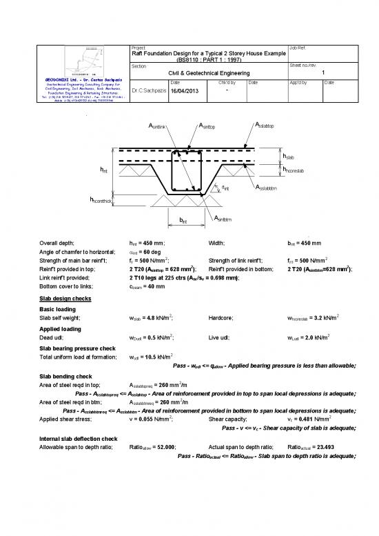 Raft Foundation Design For Typical 2 Storey House Example (bs8110 Part