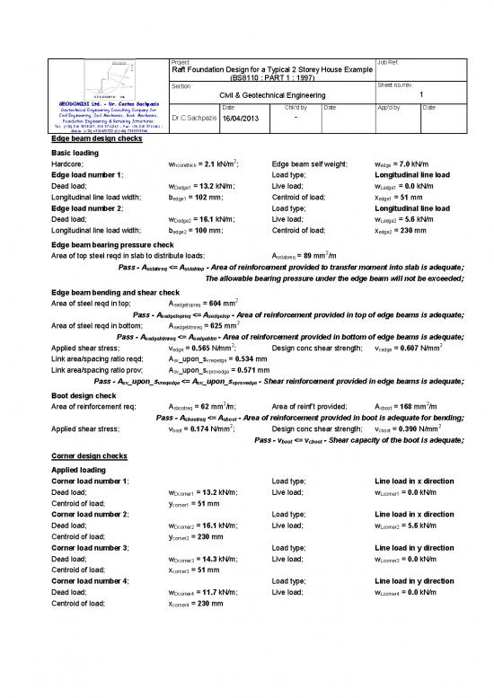 Raft Foundation Design For Typical 2 Storey House Example (bs8110 Part