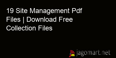 picture 19 Site Management Pdf Files | Download Free Collection Files