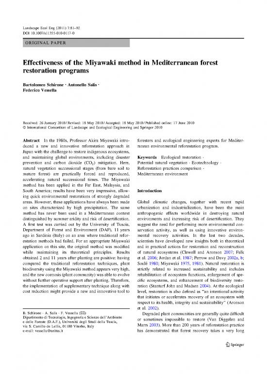 picture1_Miyawaki Method Pdf 85854 | 2011 1111 Effectiveness Of The Miyawaki Method In Mediterranean Forest Restoration Programs