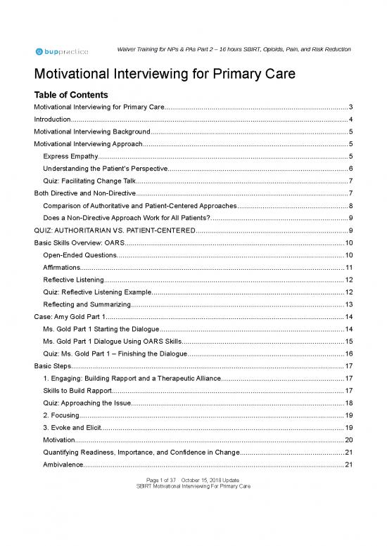 picture1_Motivational Interviewing Pdf 85583 | 5 Sbirtmotivationalinterviewingforprimarycare