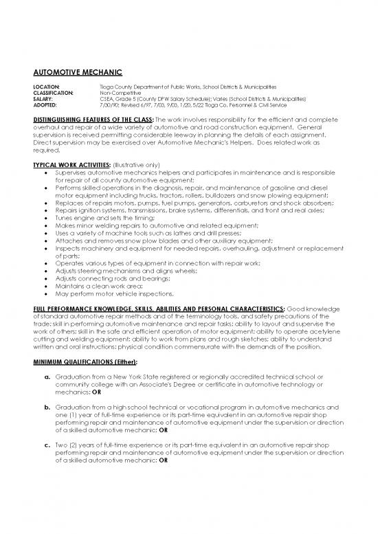 picture Automotive Pdf 85289 | Automotive Mechanic