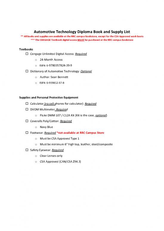 picture Technology Pdf 85039 | Automotive Technology Diploma Book & Supply List
