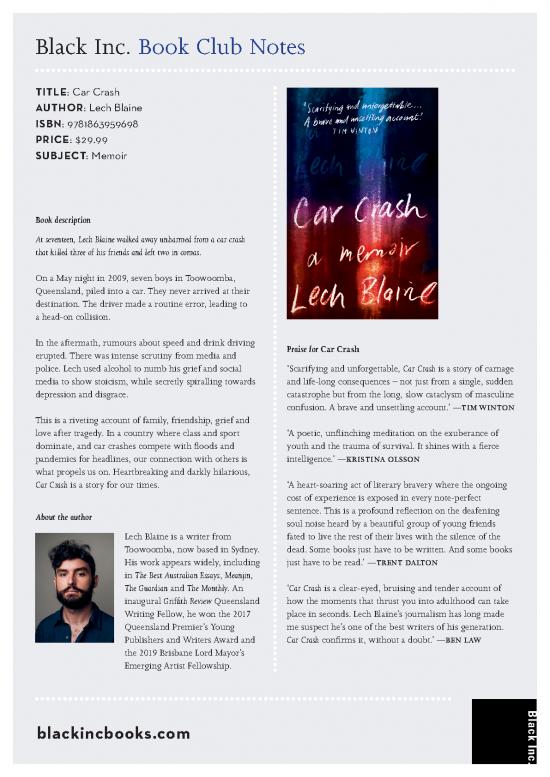 picture Car Book Pdf 85088 | Car Crash Book Club Notes