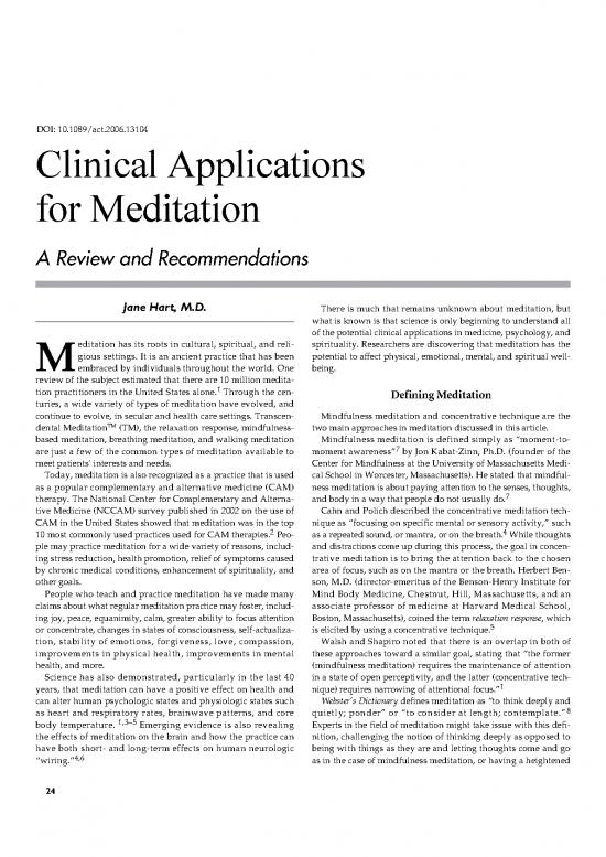 picture Types Of Meditation Pdf 85762 | Clinical Applications For Meditations