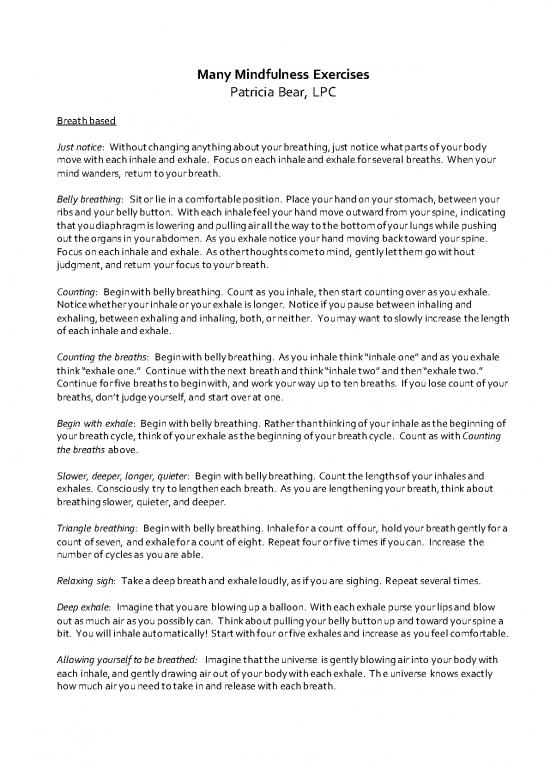 picture Mindfulness Exercises Pdf 86685 | Every Mindfulness Exercise I Know