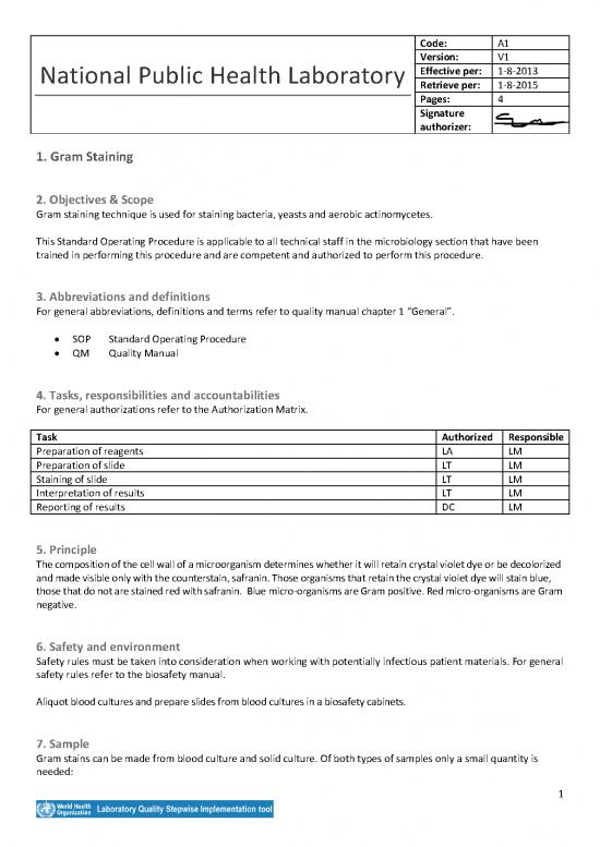 picture Gram Staining Procedure Pdf 85672 | Example Analysis Sop 1