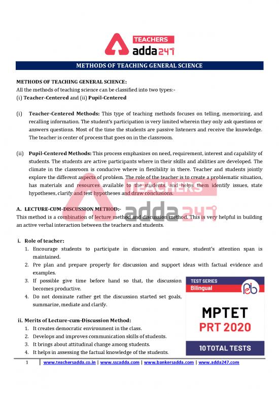 picture Teaching Methods Pdf 86409 | Formatted Method Of Teaching Science Science Studynotes 8th Mar