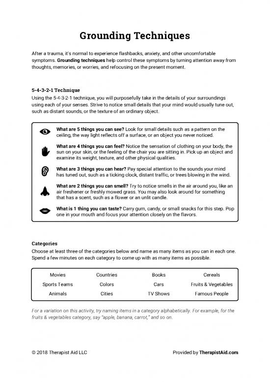 Trauma Therapy Techniques Pdf 85341 | Grounding Techniques