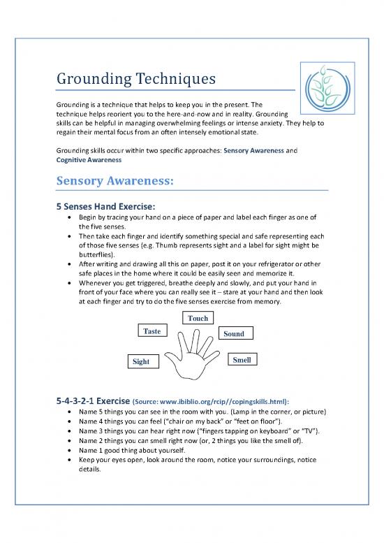 Grounding Skills Pdf 85722 | Grounding Techniques Peirsac