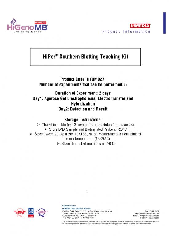 picture Southern Blotting Pdf 85759 | Htbm027