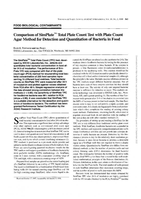 picture1_Total Plate Count Method Pdf 85338 | Jaoac0563
