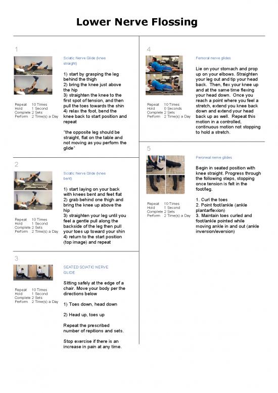 picture Sciatic Nerve Flossing Pdf 86494 | Lower Nerve Flossing