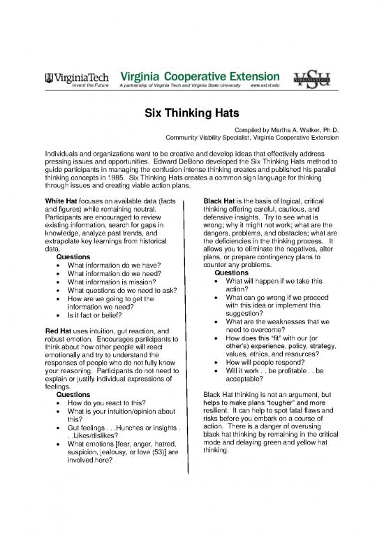 picture Six Thinking Hats Pdf 86539 | M3 Teams Thinking Hats