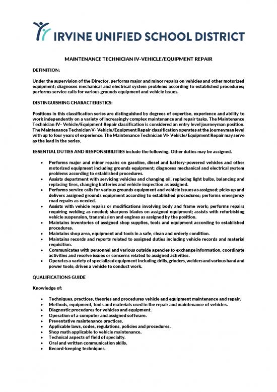 picture Diesel Pdf 84963 | Maintenance Technician Iv Vehicle Equipment Repair