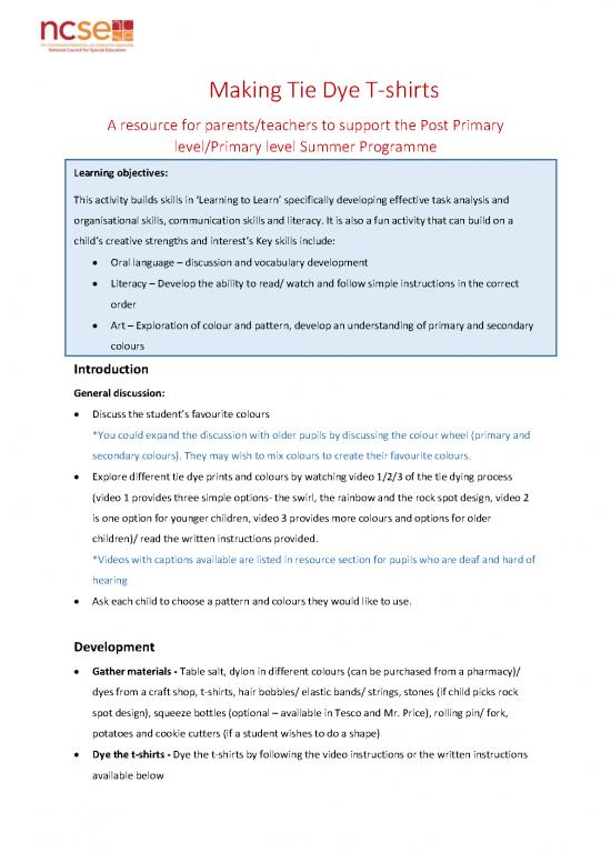 picture Tie Dye Instructions Pdf 86011 | Making Tie Dye T Shirts