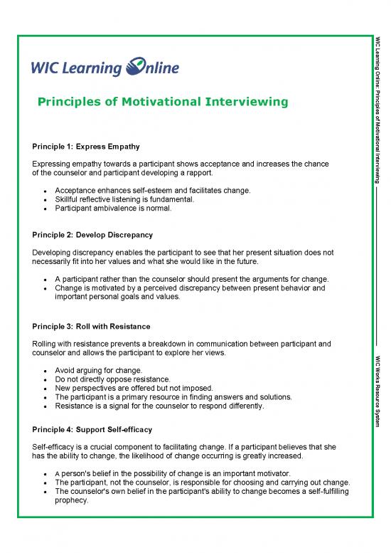 picture1_Motivational Interviewing Pdf 85755 | Miprinciplesofmi