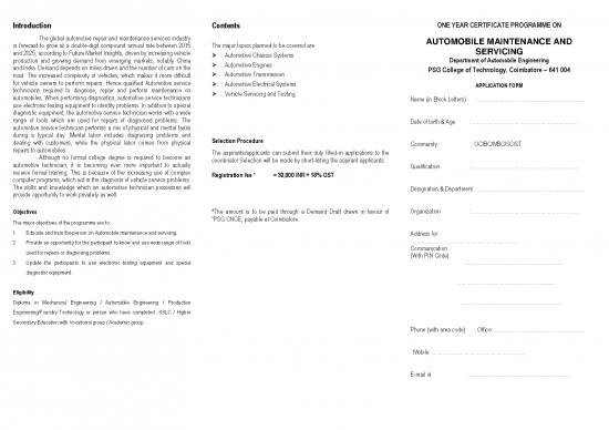 picture_Technology Pdf 85258 | One Year Certificate Programme On Automobile Maintenance And Servicing