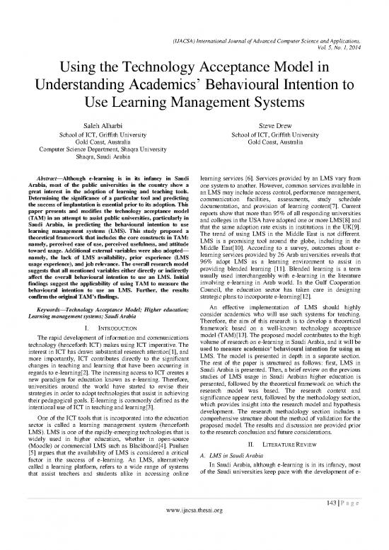 picture Technology Pdf 85041 | Paper 20 Using The Technology Acceptance Model In Understanding Academics’ Behavioural Intention To Use Learning Management Systems