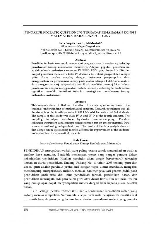 picture_Socratic Questioning Pdf 86277 | Pengaruh Socratic Questioning Terhadap Pemahaman Konsep