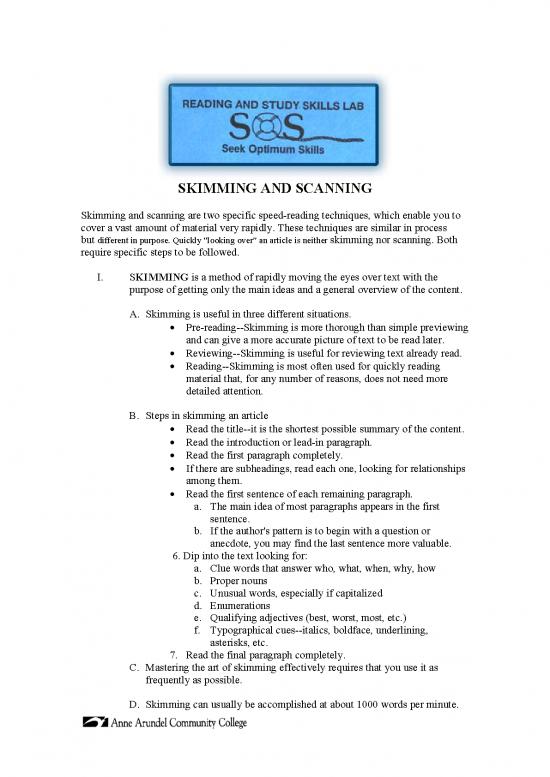 picture Speed Reading Pdf 85678 | Skimming