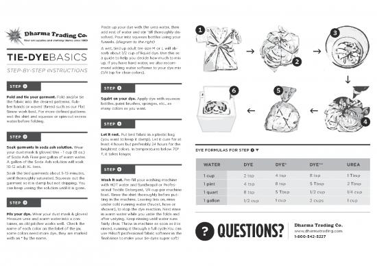 picture Tie Dye Instructions Pdf 86592 | Tiedye Bw Pamphlet