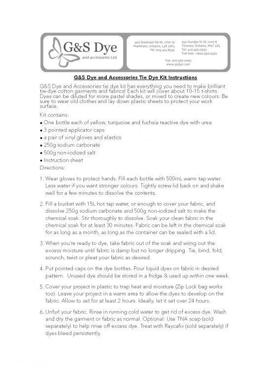 picture Tie Dye Instructions Pdf 86702 | Tiedyekit Instructions