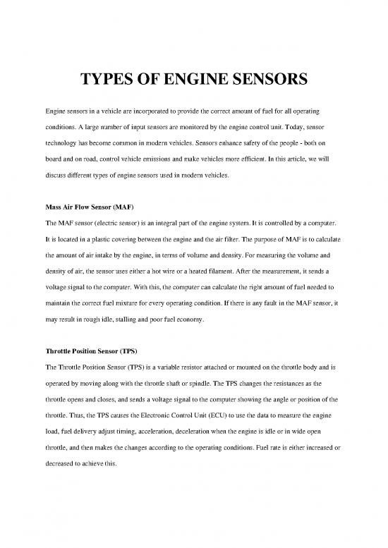 Technology Pdf 85164 Types Of Engine Sensors