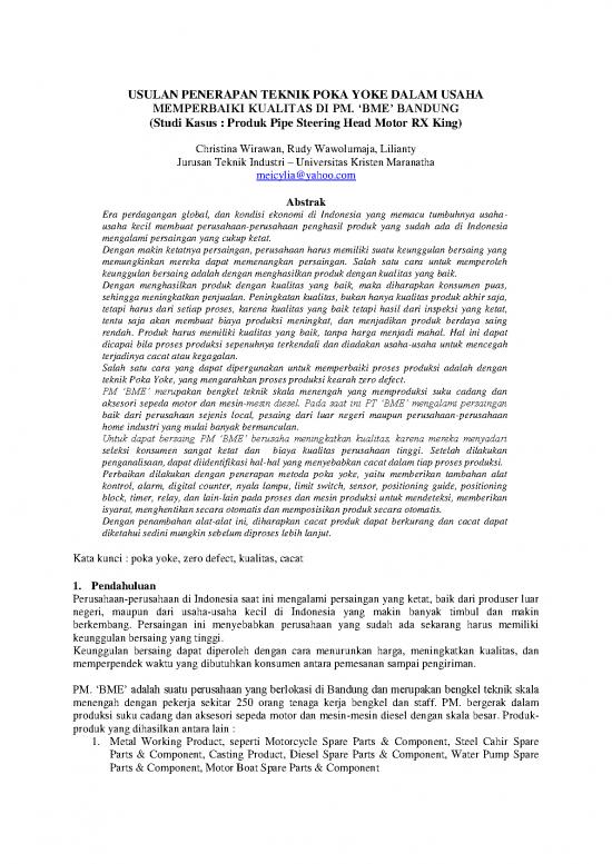 picture Poka Yoke Pdf 86150 | Usulan Penerapan Teknik Poka Yoke Dalam Usaha Memperbaiki Kualitas Di P Bme Bandung