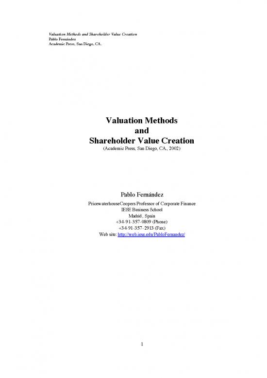 picture1_Valuation Methods Pdf 86512 | Valuation Methods And Shareholder Value Creation