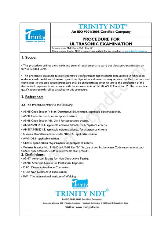 Ultrasonic Testing Procedure Pdf 86321 Ultrasonic Test Inspection