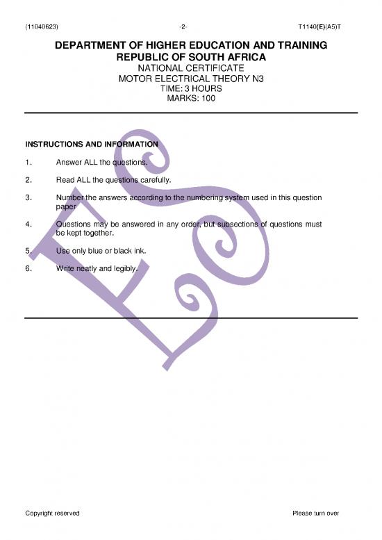 Learning Pdf 84917 Motor Electrical Trade Theory Question Memo N3