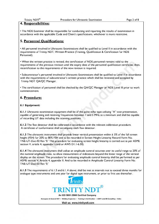 Ultrasonic Testing Procedure Pdf 86321 Ultrasonic Test Inspection