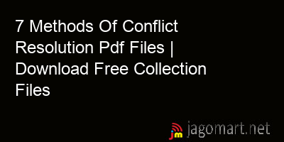 picture 7 Methods Of Conflict Resolution Pdf Files | Download Free Collection Files