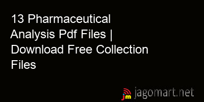 picture 13 Pharmaceutical Analysis Pdf Files | Download Free Collection Files