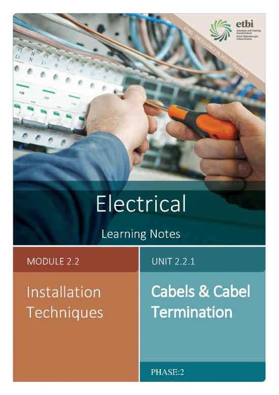 picture Learning Pdf 89157 | 1 Cables And Cable Termination