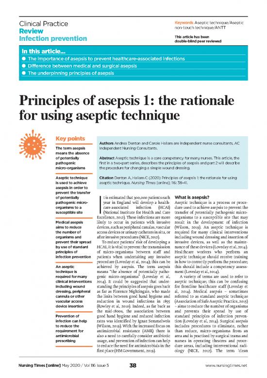 picture_Example Of Article Review Pdf 88371 | 200415 Principles Of Asepsis 1 The Rationale For Using Aseptic Technique 1