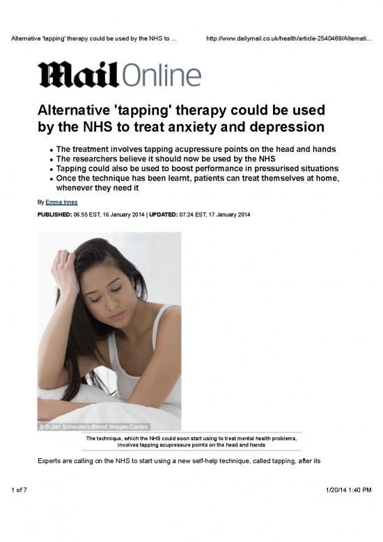 picture_Tapping For Anxiety Pdf 88053 | 2014 01 20 Alternative Tapping Therapy Could Be Used By The Nhs To Treat Anxiety And Depression