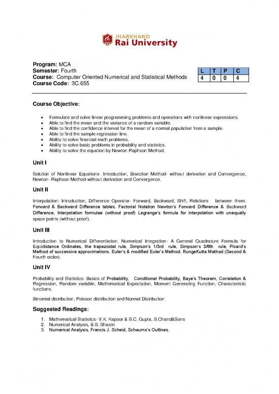 picture Computer Oriented Numerical Methods 87715 | 4th Sem