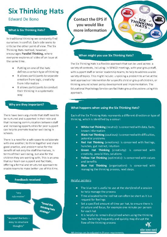 picture1_Six Thinking Hats Pdf 86901 | 6 Thinking Hats