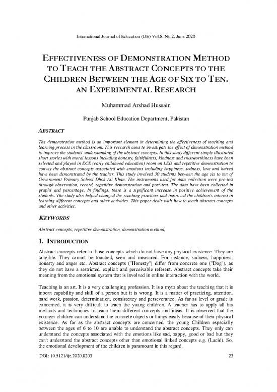 literature review on demonstration method of teaching