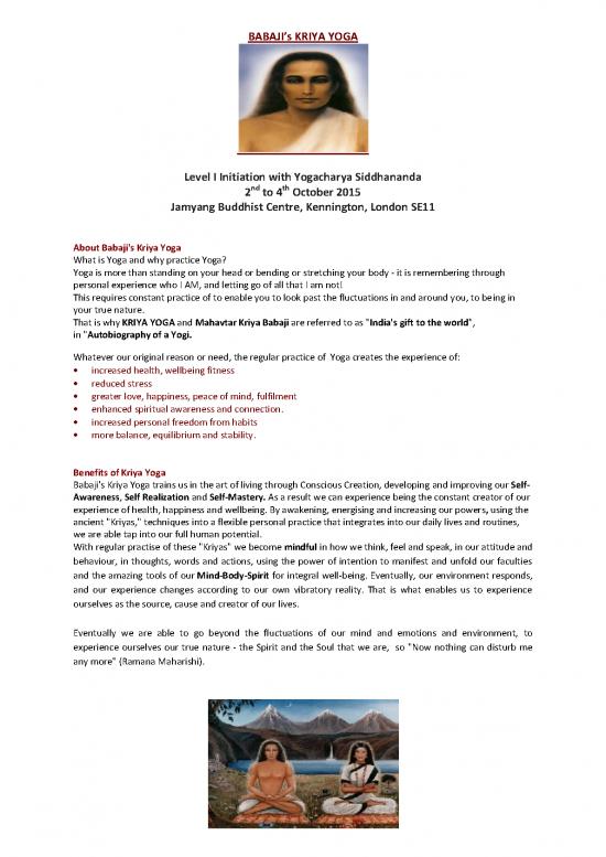 picture1_Babaji Kriya Yoga Pdf 89183 | Bky London 2015  Flyer