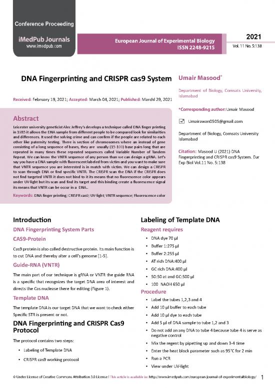 picture Dna Fingerprinting Pdf 87024 | Dna Fingerprinting And Crispr Cas9 System