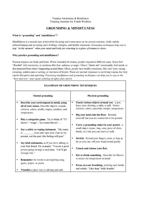 picture1_Trauma Therapy Techniques Pdf 89053 | Grounding Mindfulness
