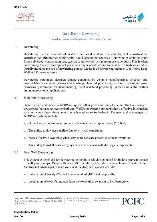 picture1_Dewatering Methods Pdf 88142 | Guideline Id En G29, Dewatering, Re 00, Jan18