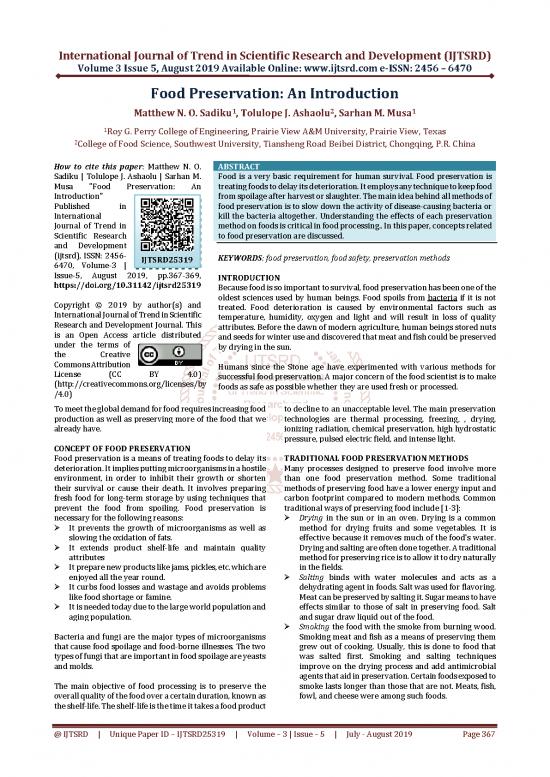 picture Food Preservation Methods Pdf 86778 | Ijtsrd25319