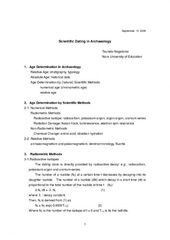 picture1_Dating Methods In Archaeology Pdf 86920 | Introduction To Scientific Dating Methods (2009)
