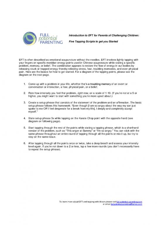 picture1_Eft Tapping Pdf 88634 | Introductory Tapping Scripts For Parents Of Challenging Children  1