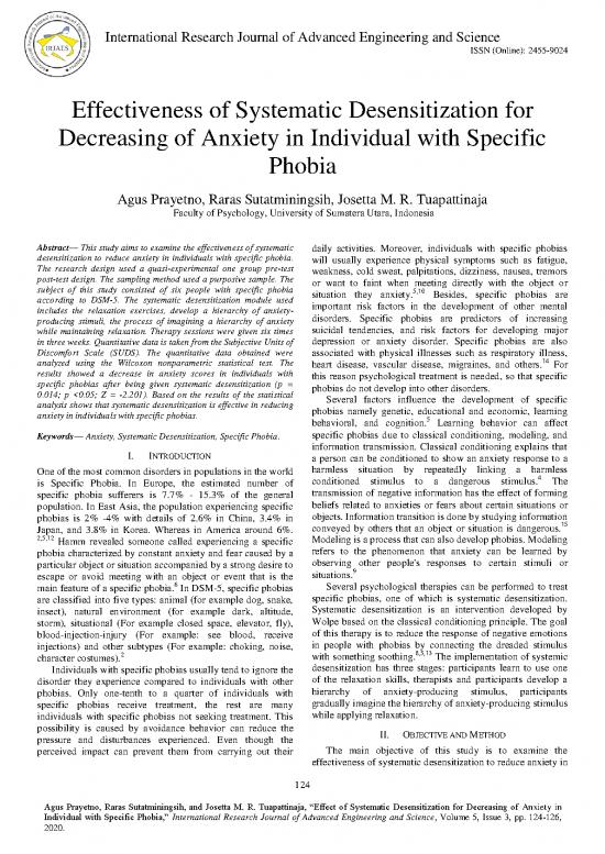 picture Systematic Desensitization Pdf 87693 | Irjaes V5n3p231y20